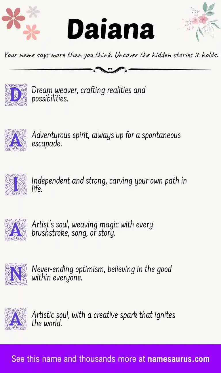 Acrostic poem about Daiana.