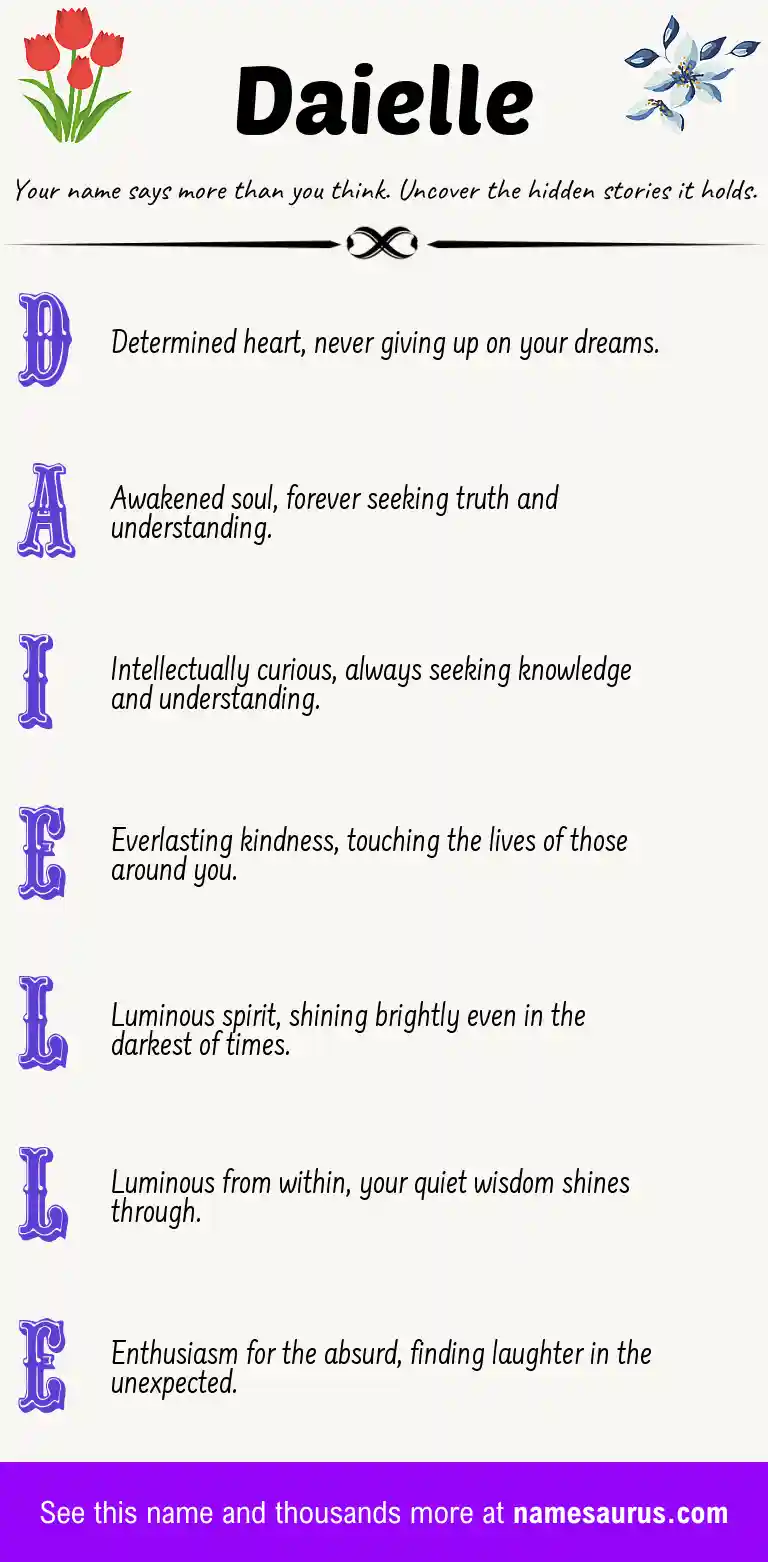 Acrostic poem about Daielle.