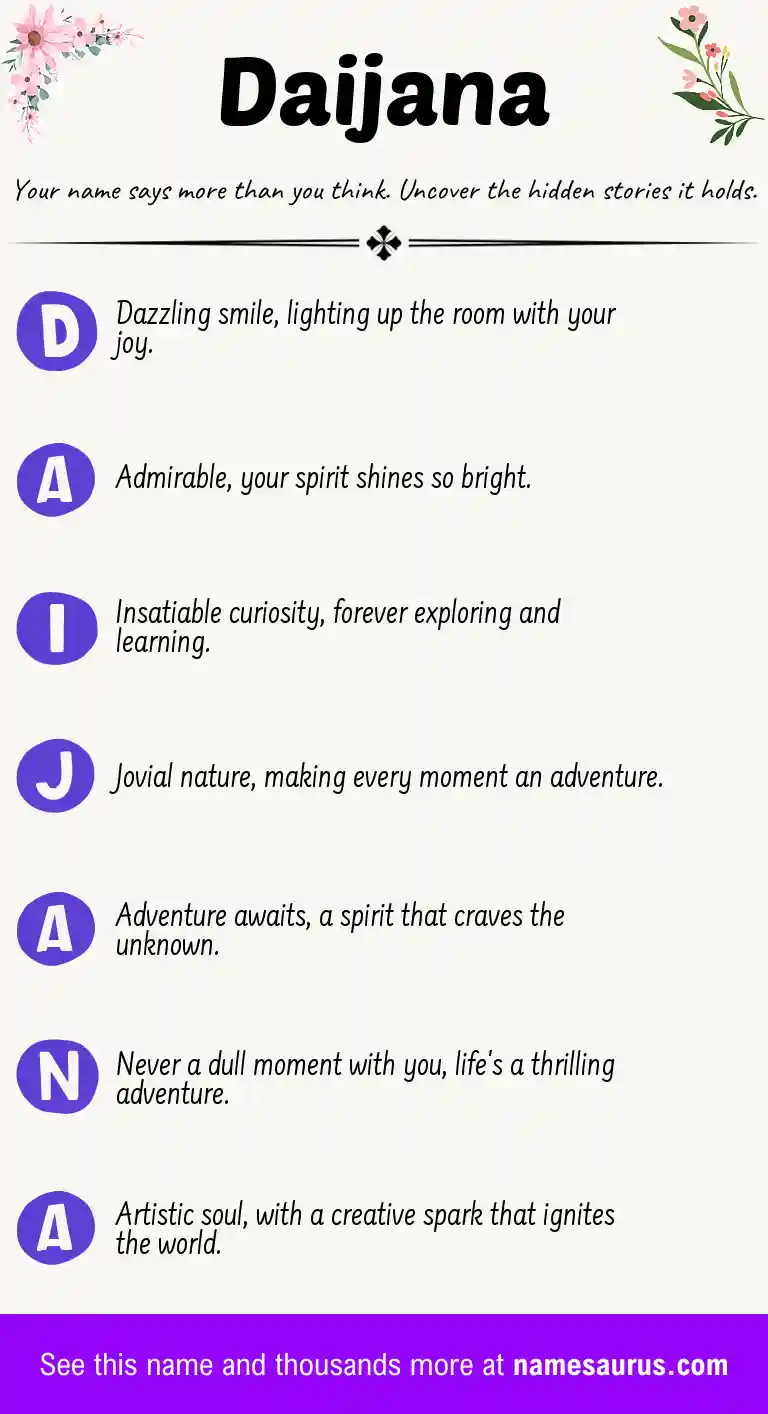 Acrostic poem about Daijana.