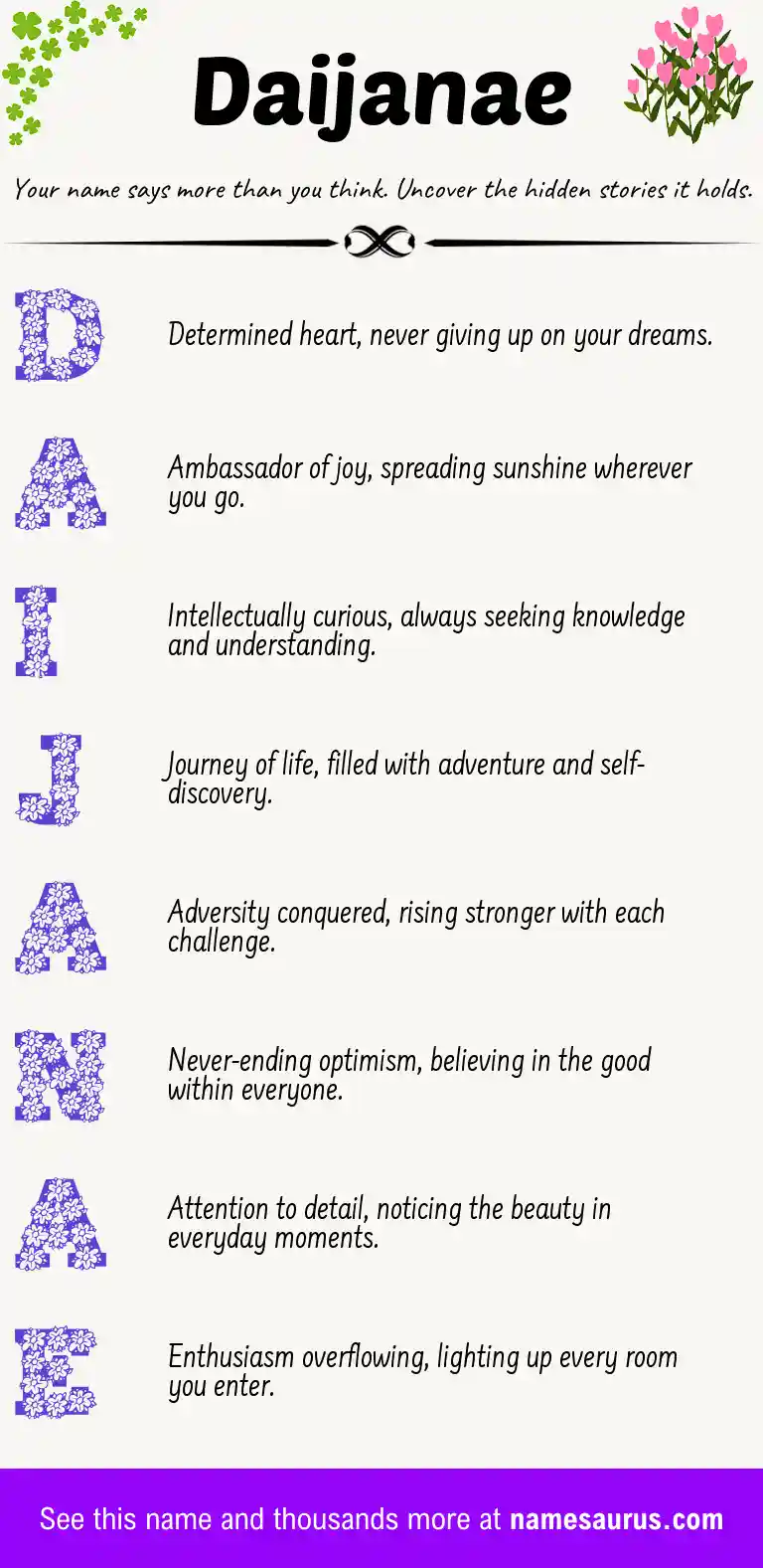 Acrostic poem about Daijanae.