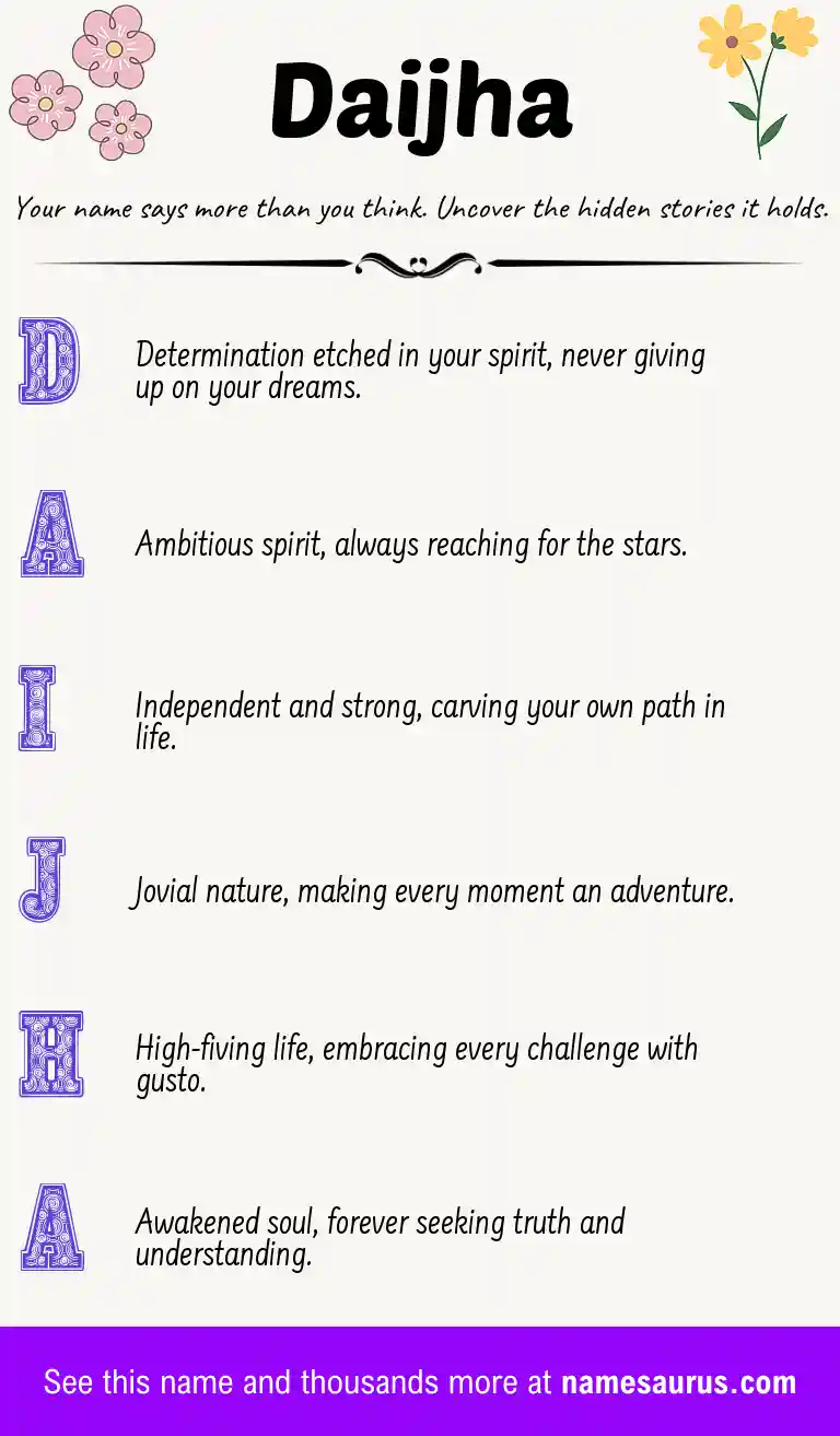 Acrostic poem about Daijha.