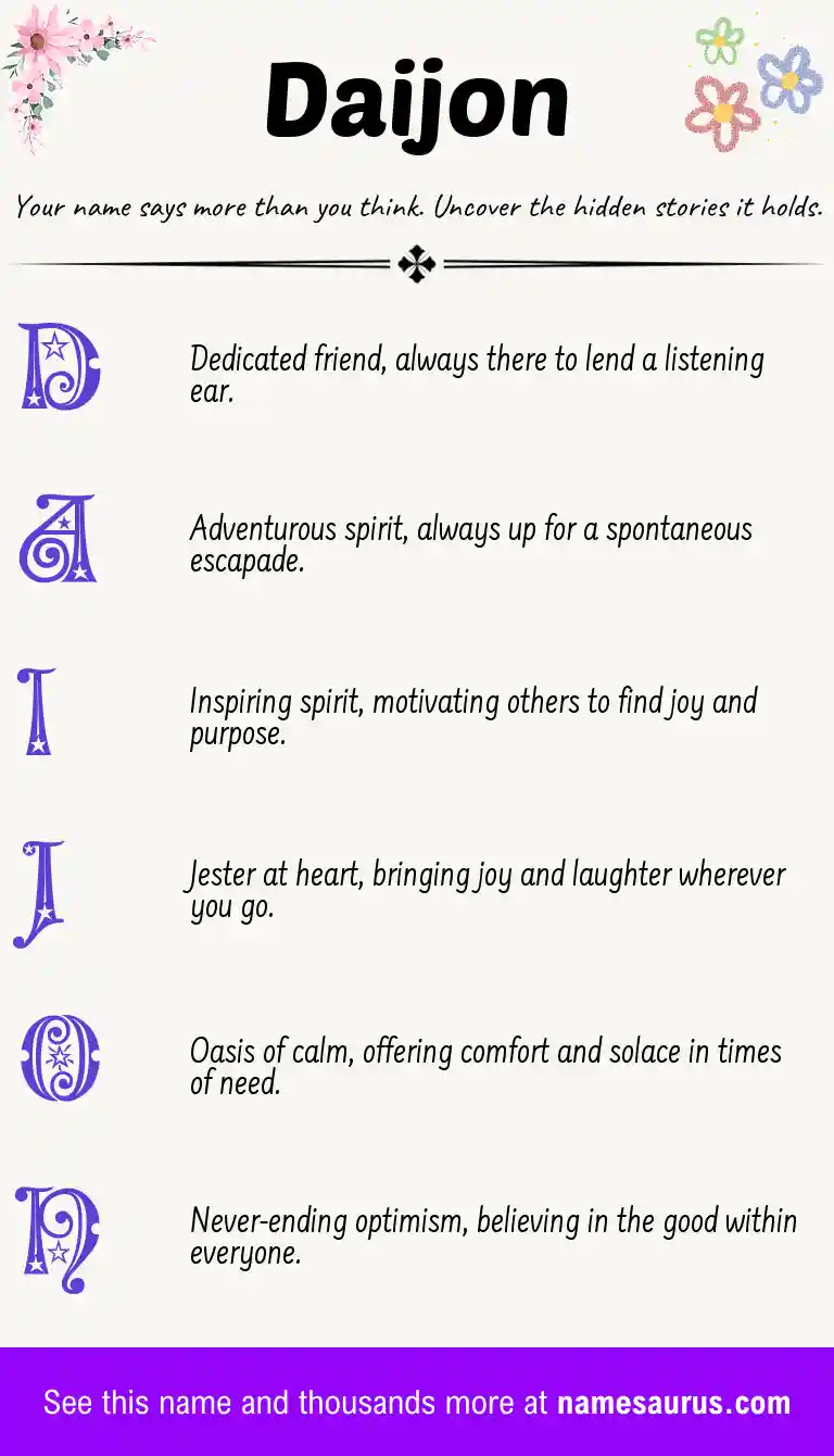 Acrostic poem about Daijon.