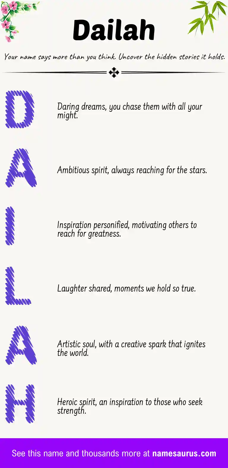 Acrostic poem about Dailah.