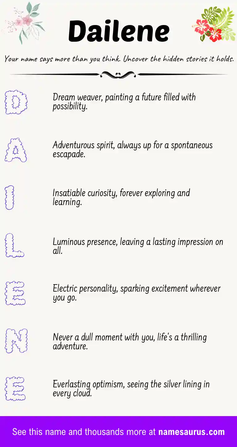 Acrostic poem about Dailene.