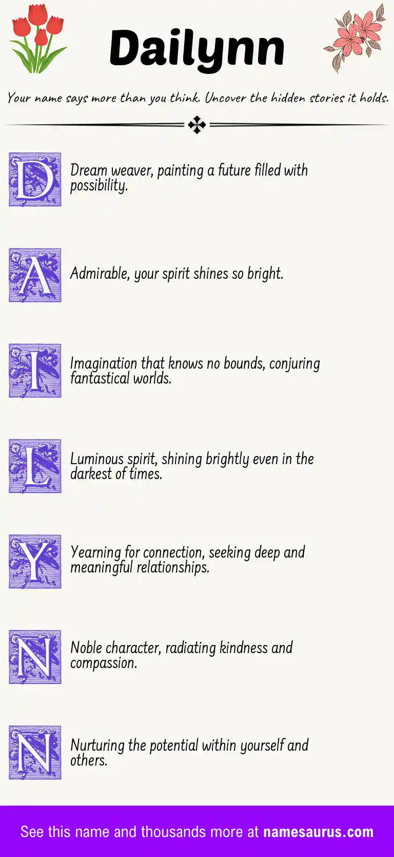 Acrostic poem about Dailynn.