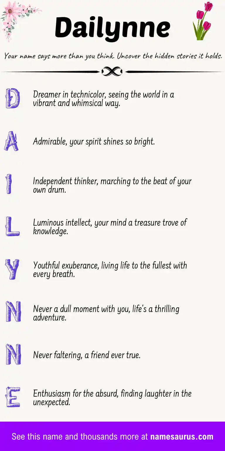 Acrostic poem about Dailynne.