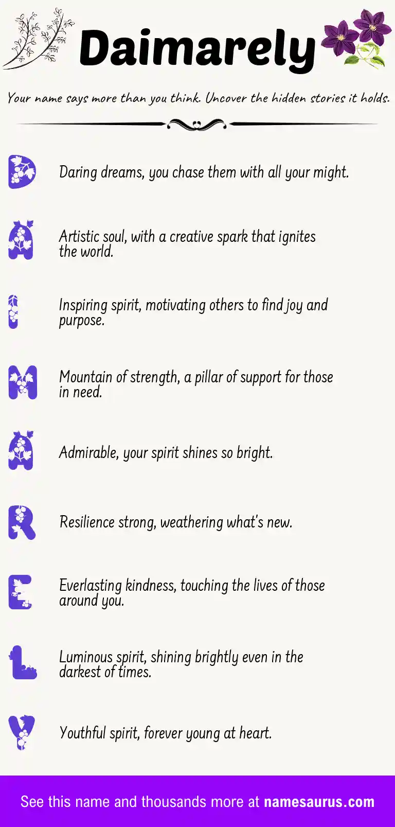 Acrostic poem about Daimarely.