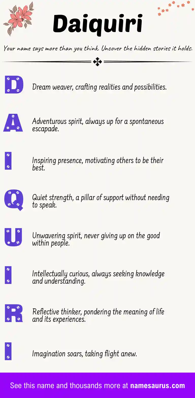 Acrostic poem about Daiquiri.