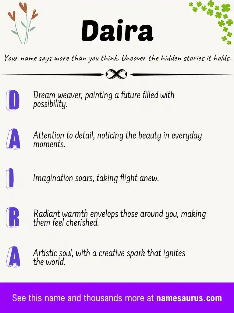 Acrostic poem about Daira.