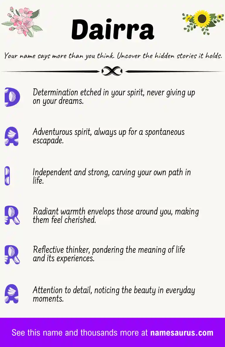 Acrostic poem about Dairra.