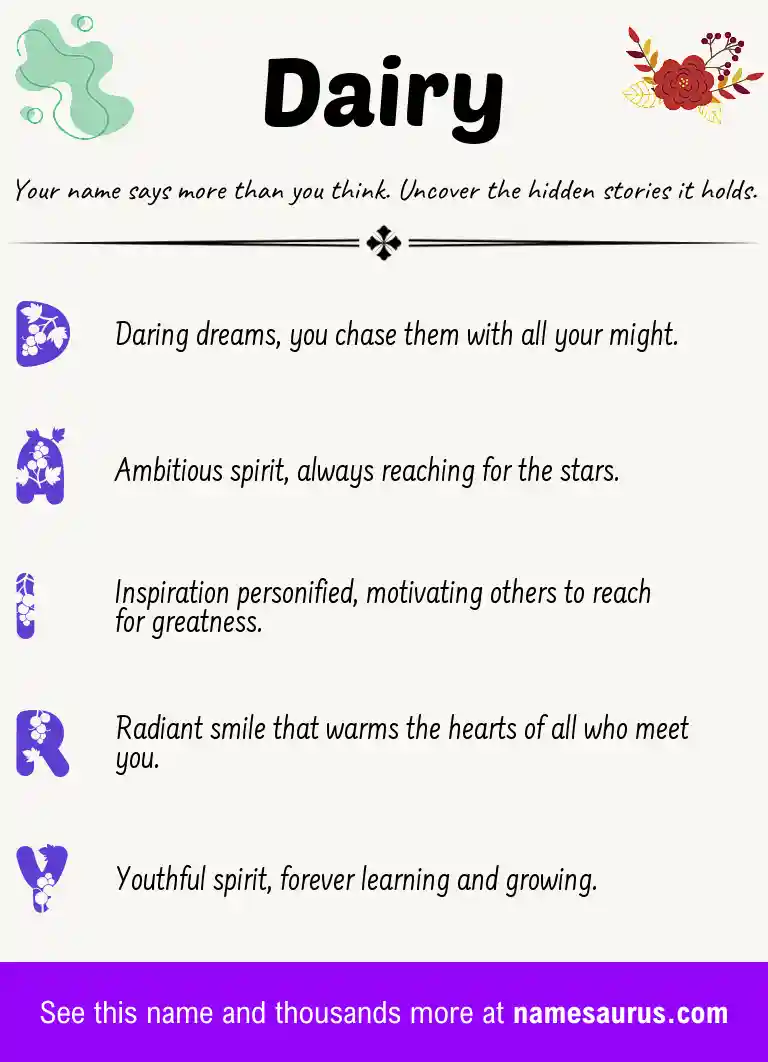 Acrostic poem about Dairy.