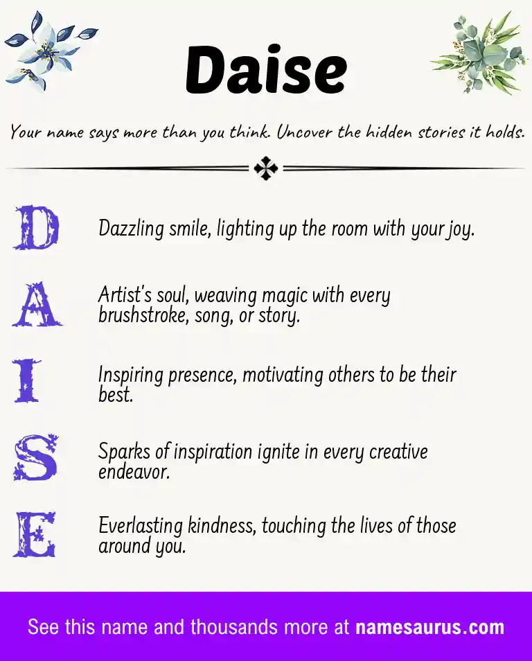 Acrostic poem about Daise.