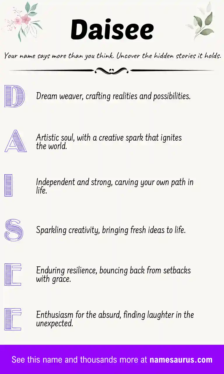 Acrostic poem about Daisee.
