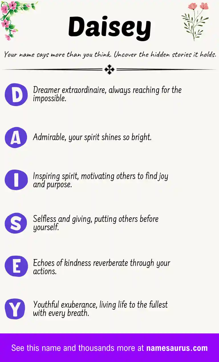 Acrostic poem about Daisey.