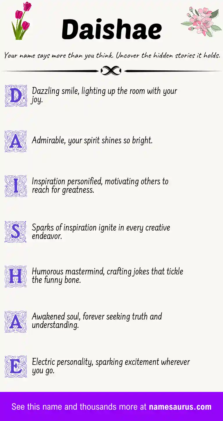 Acrostic poem about Daishae.