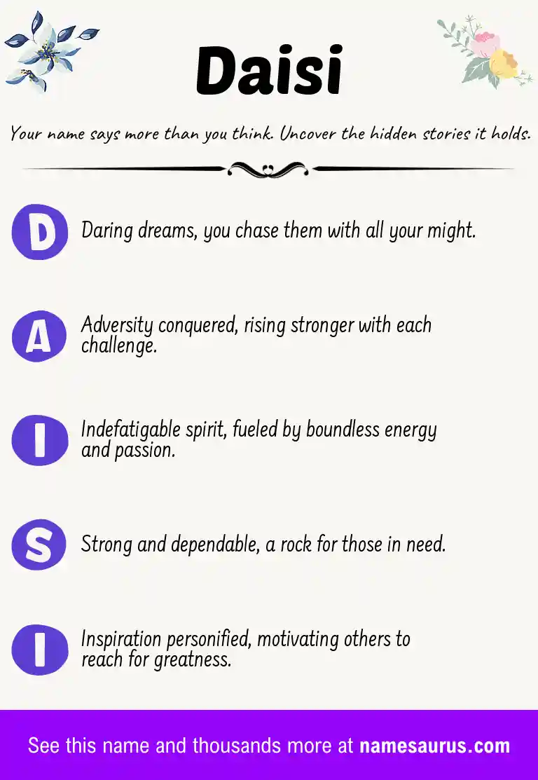 Acrostic poem about Daisi.