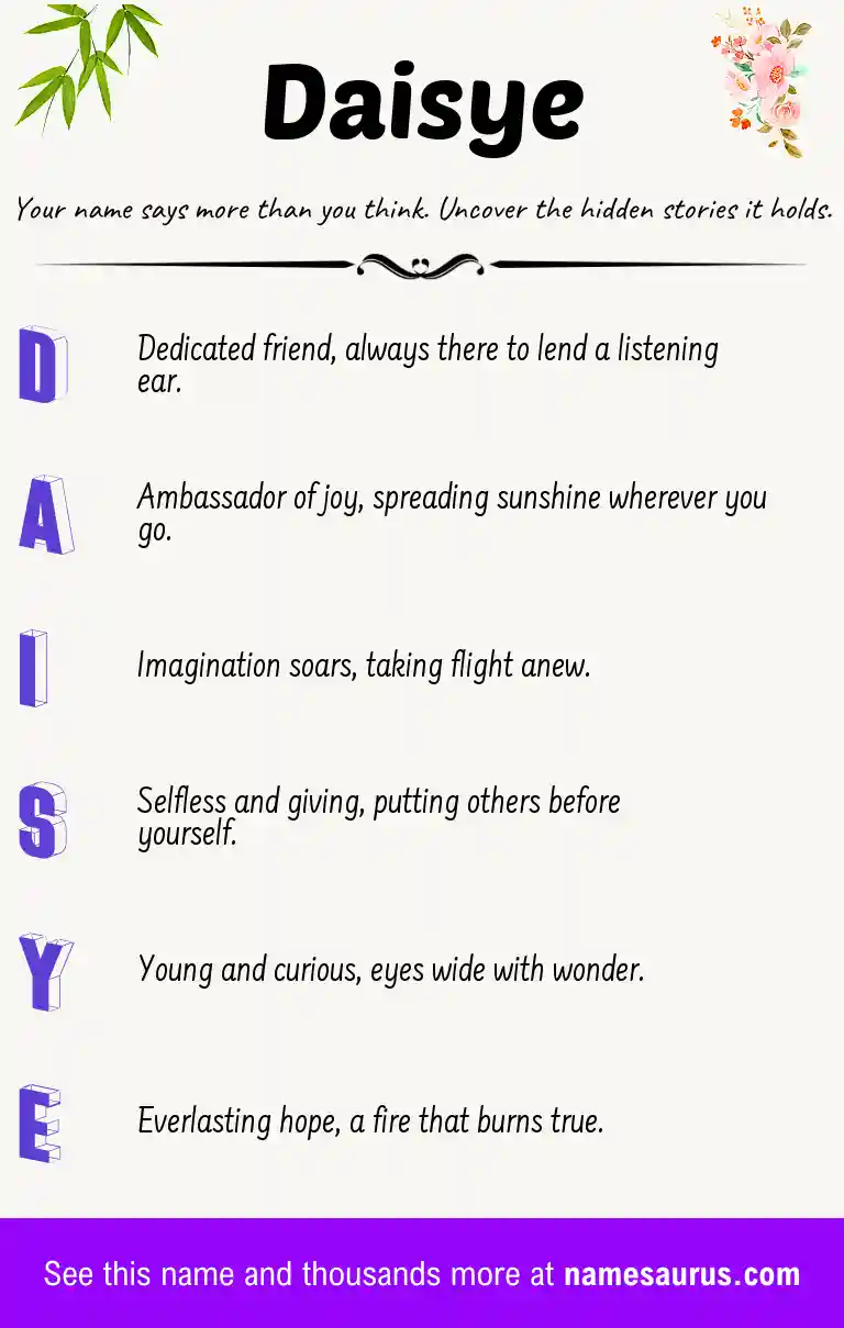 Acrostic poem about Daisye.