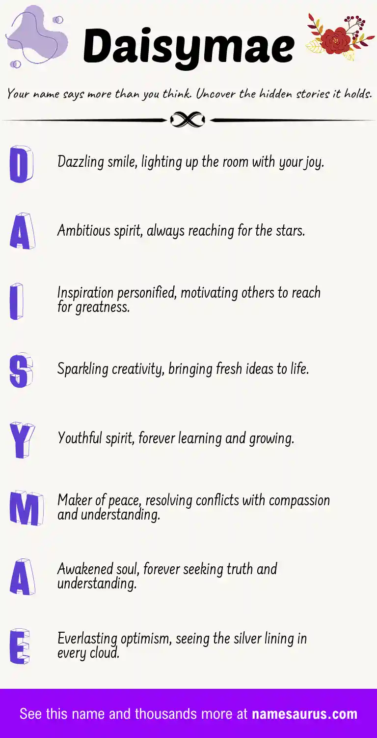 Acrostic poem about Daisymae.