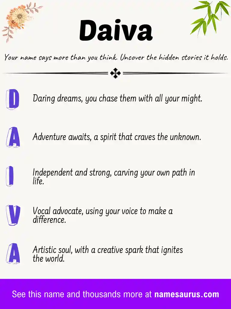 Acrostic poem about Daiva.