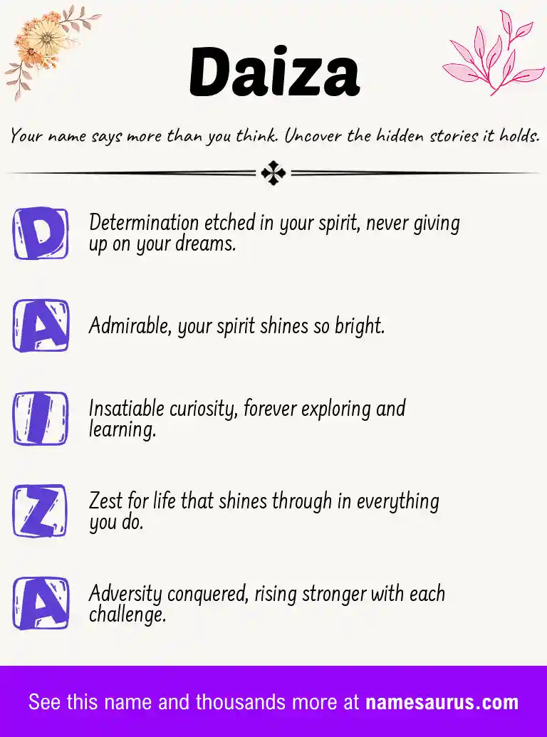 Acrostic poem about Daiza.