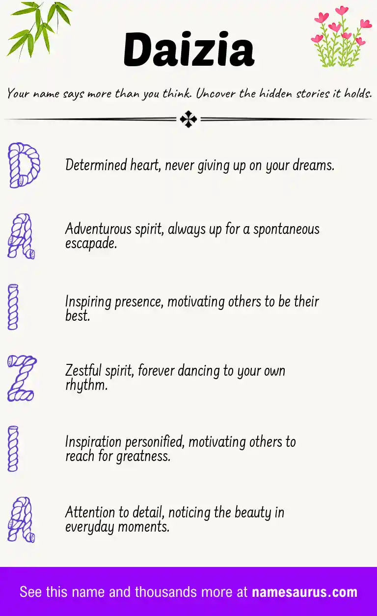 Acrostic poem about Daizia.
