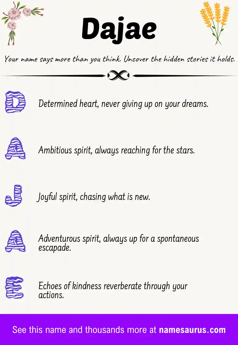 Acrostic poem about Dajae.