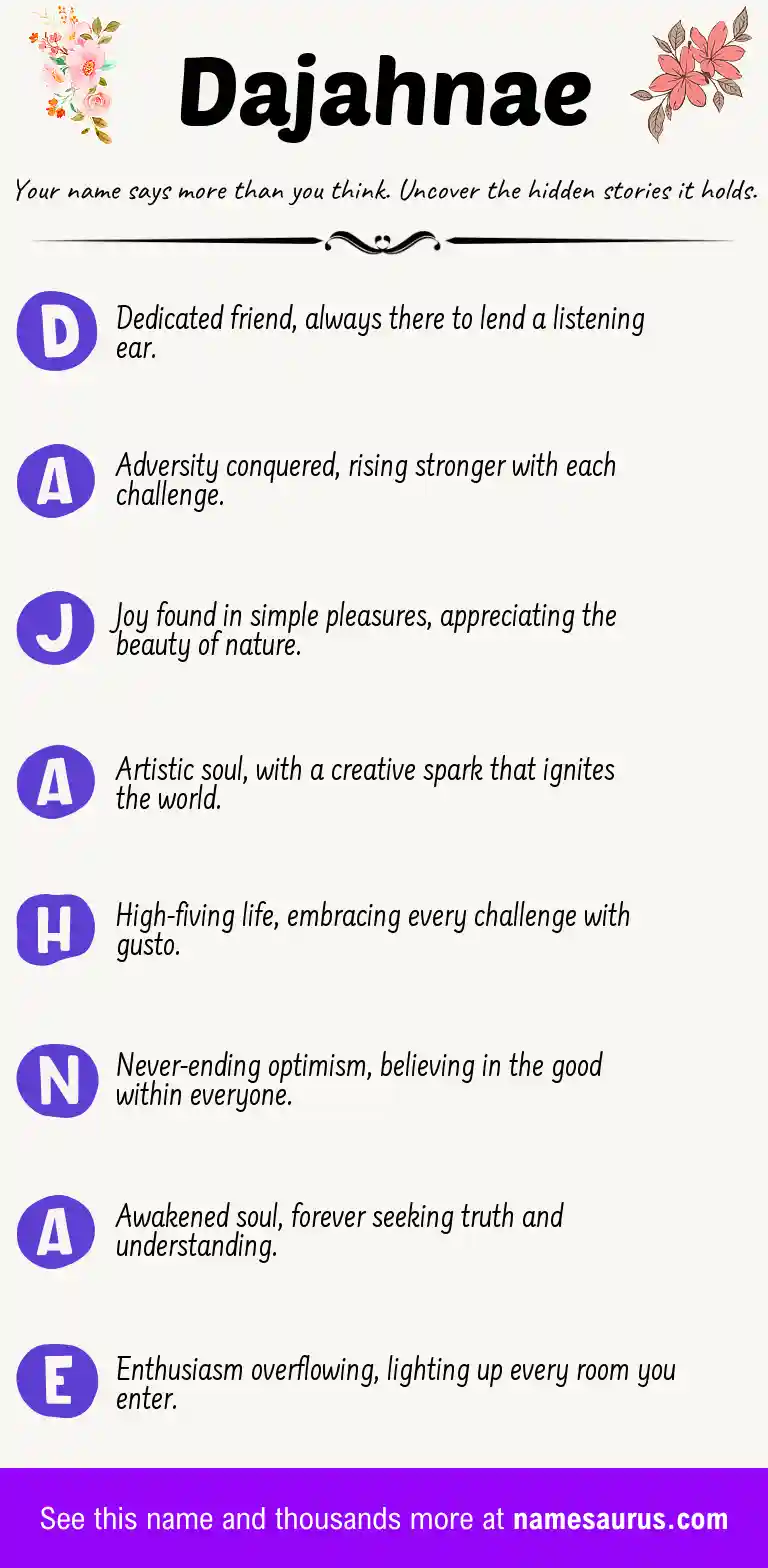 Acrostic poem about Dajahnae.