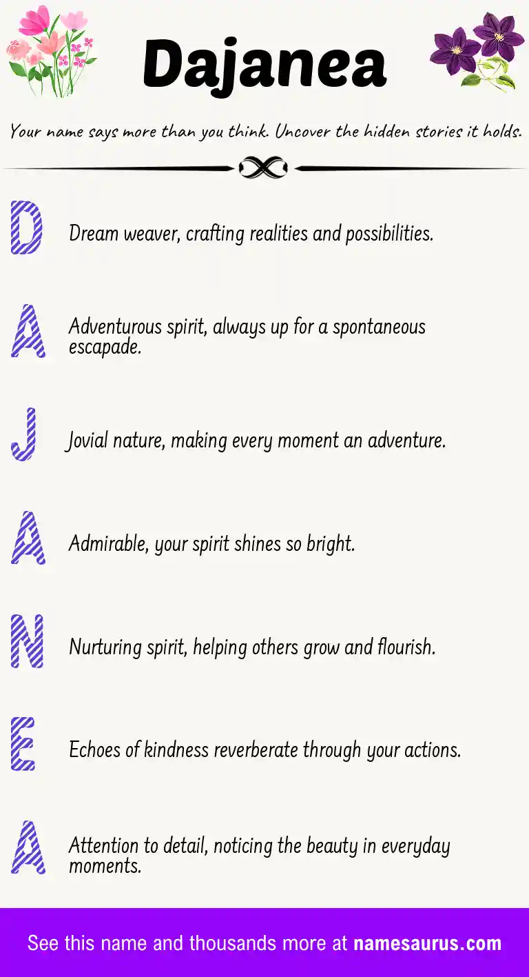 Acrostic poem about Dajanea.