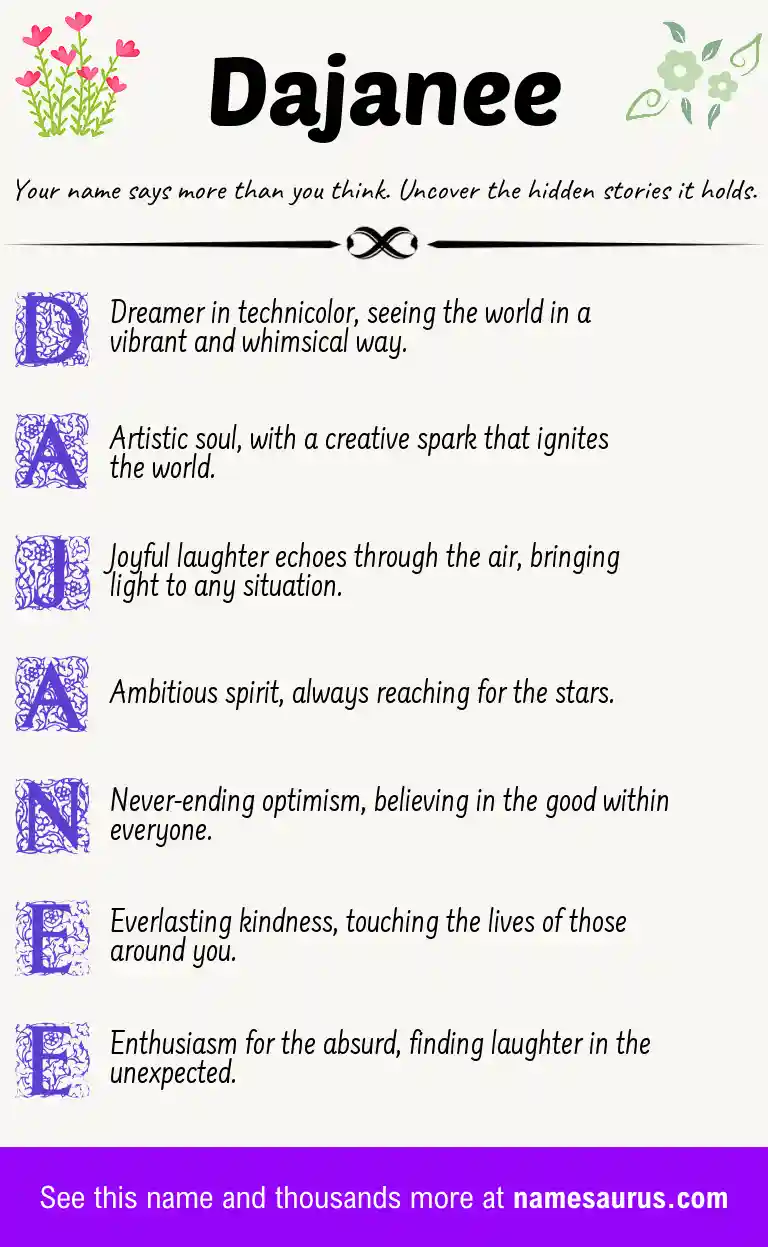 Acrostic poem about Dajanee.