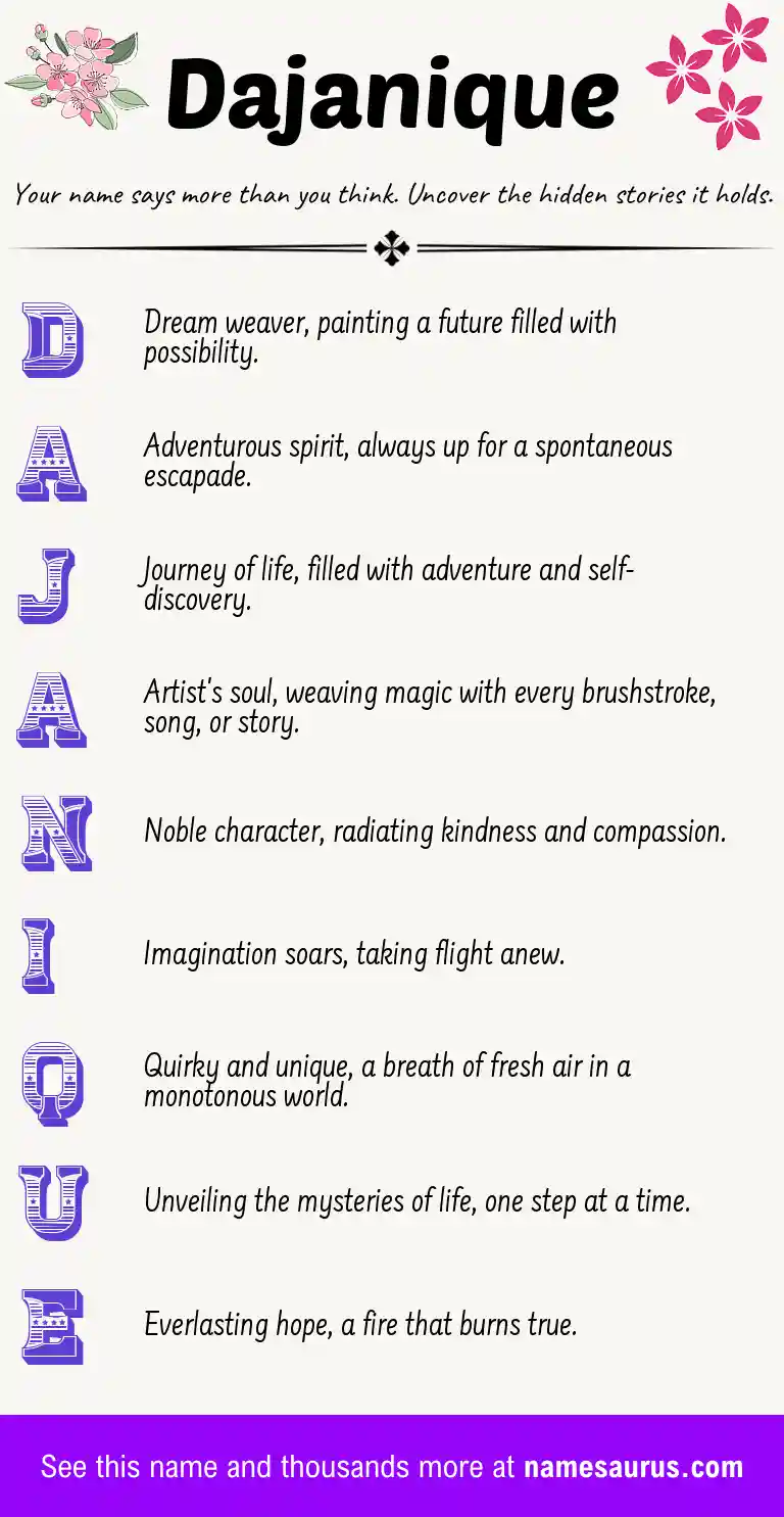 Acrostic poem about Dajanique.