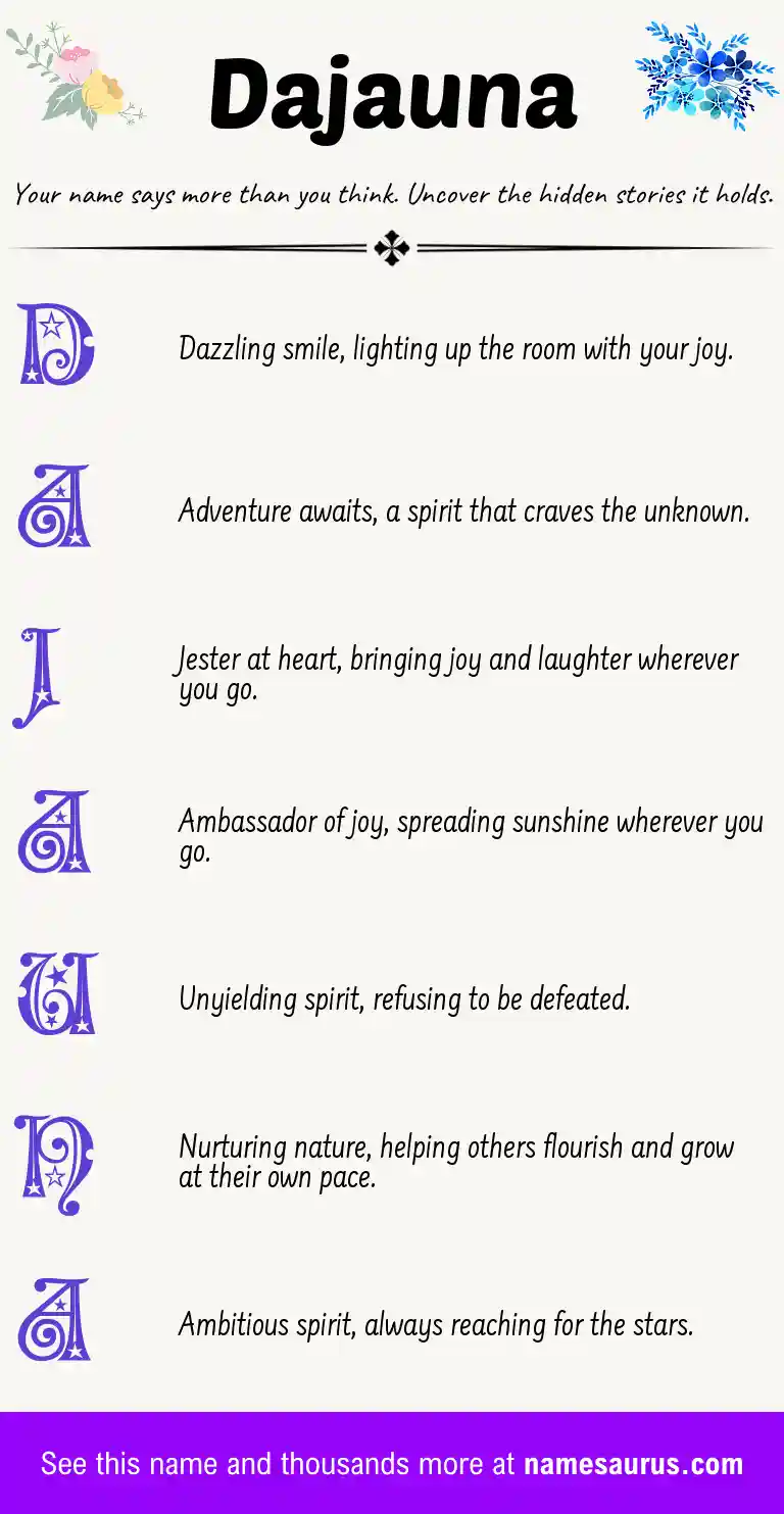 Acrostic poem about Dajauna.