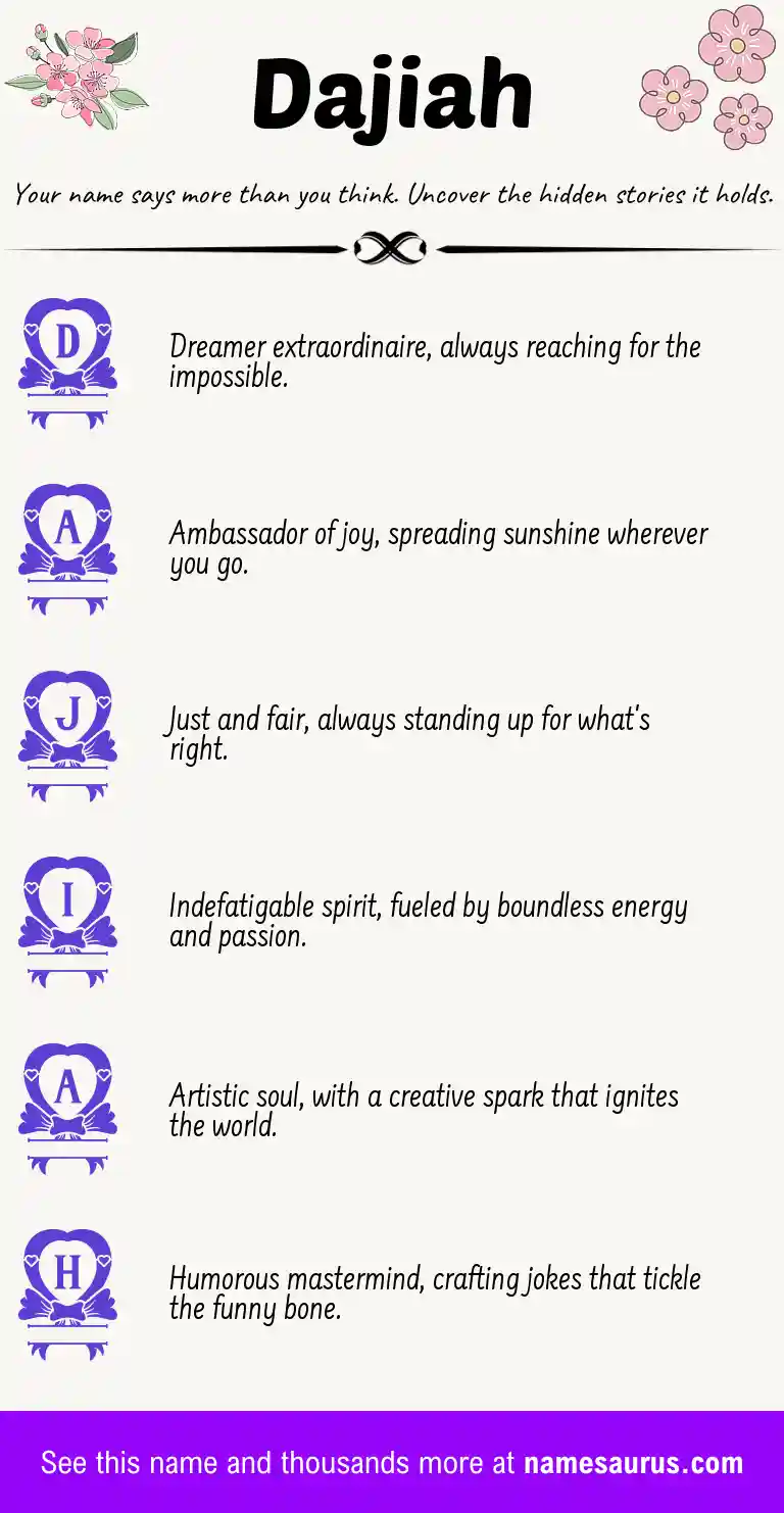 Acrostic poem about Dajiah.