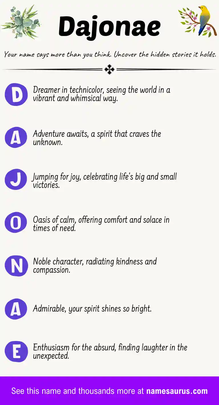 Acrostic poem about Dajonae.