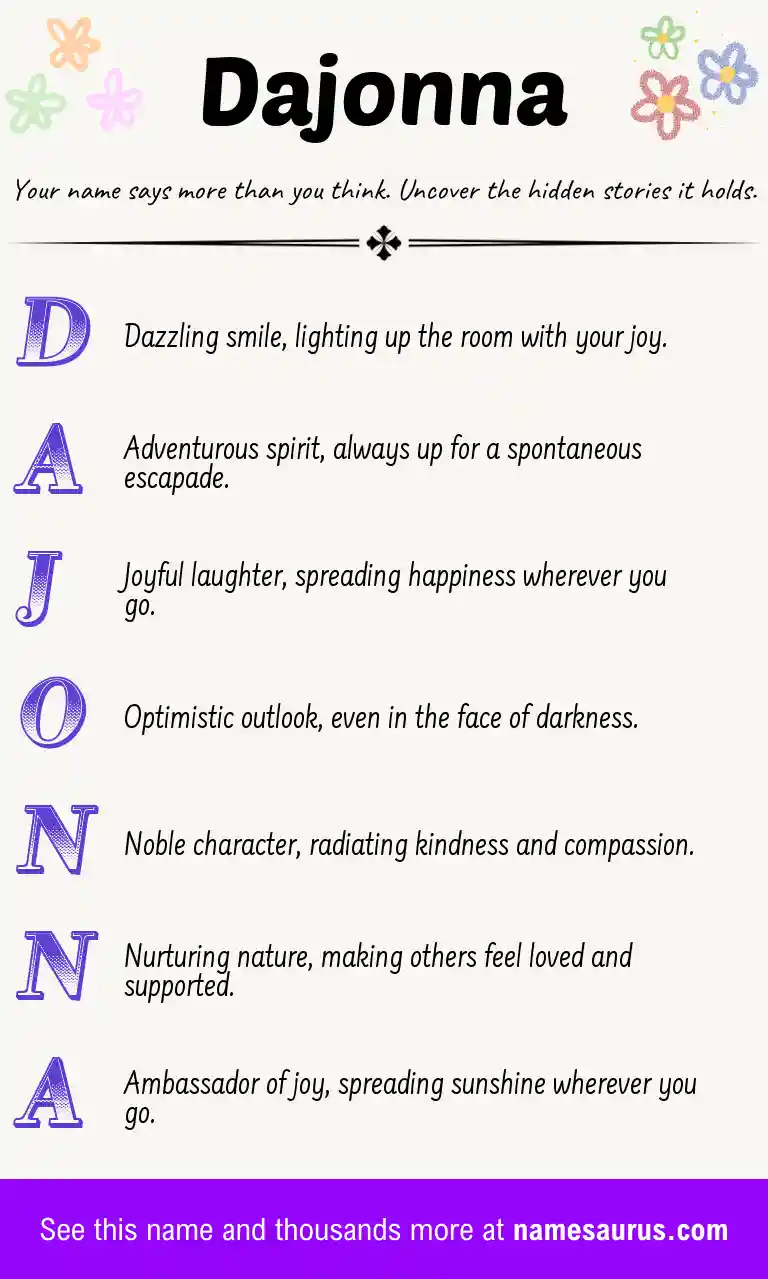 Acrostic poem about Dajonna.