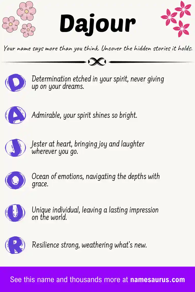 Acrostic poem about Dajour.