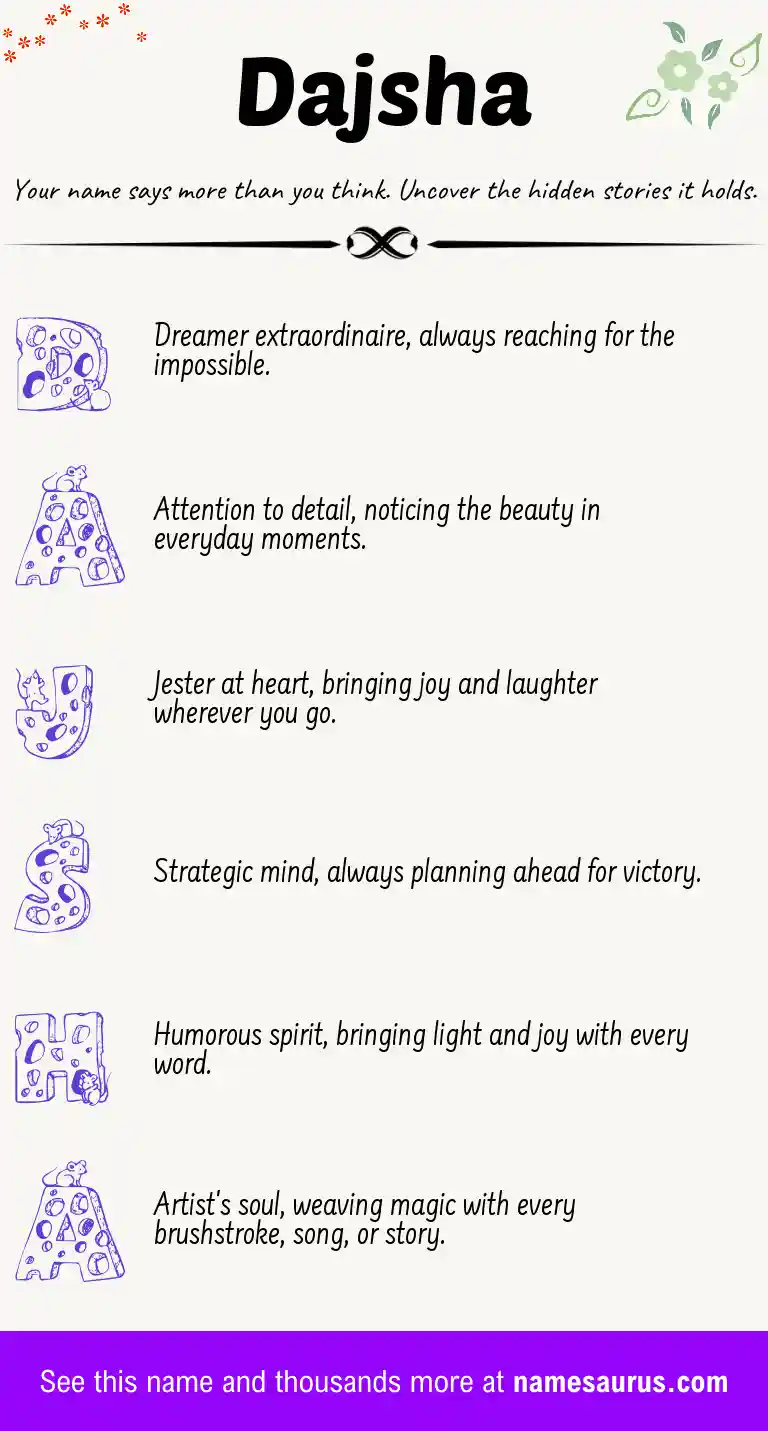 Acrostic poem about Dajsha.