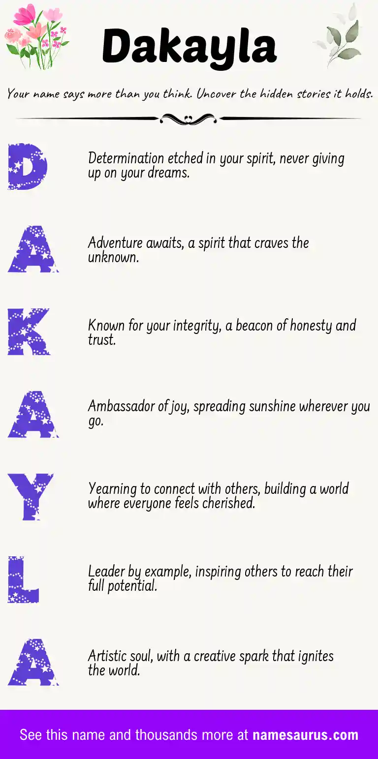 Acrostic poem about Dakayla.