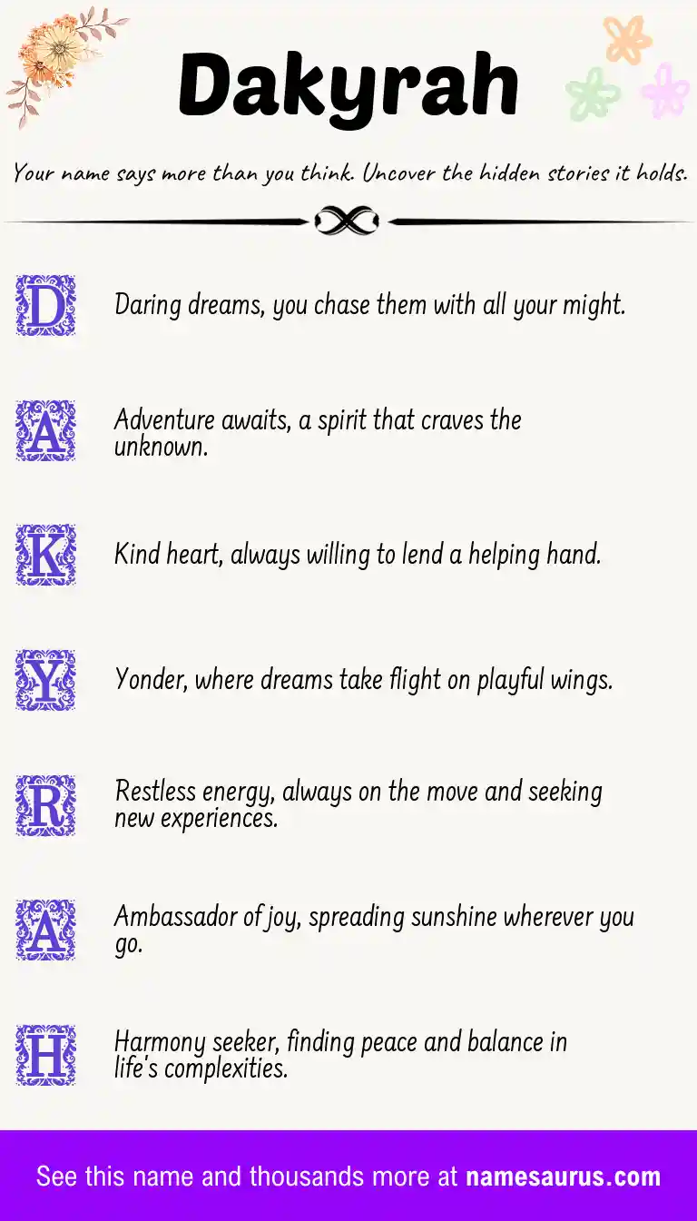 Acrostic poem about Dakyrah.