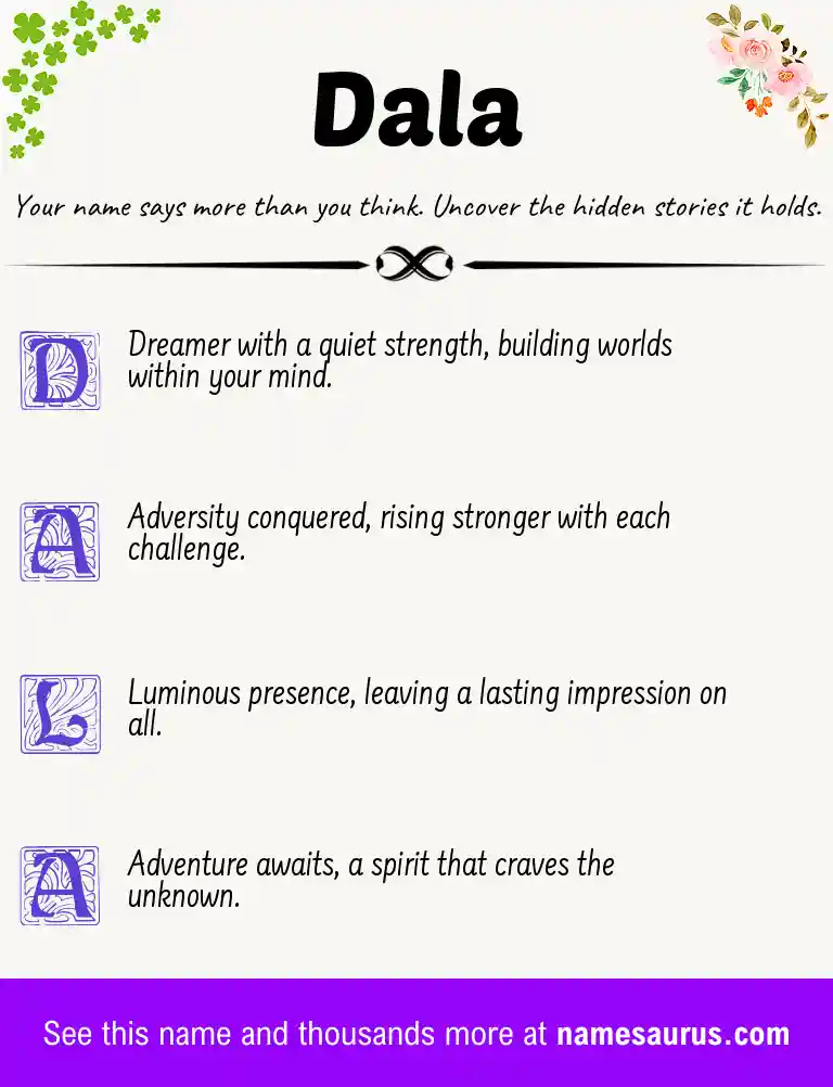 Acrostic poem about Dala.