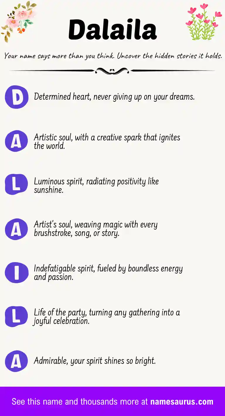 Acrostic poem about Dalaila.