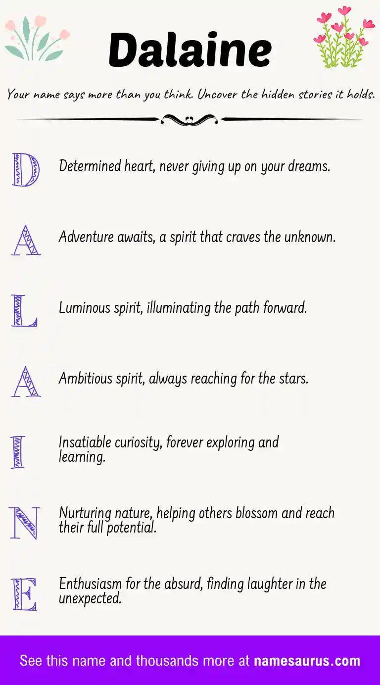 Acrostic poem about Dalaine.