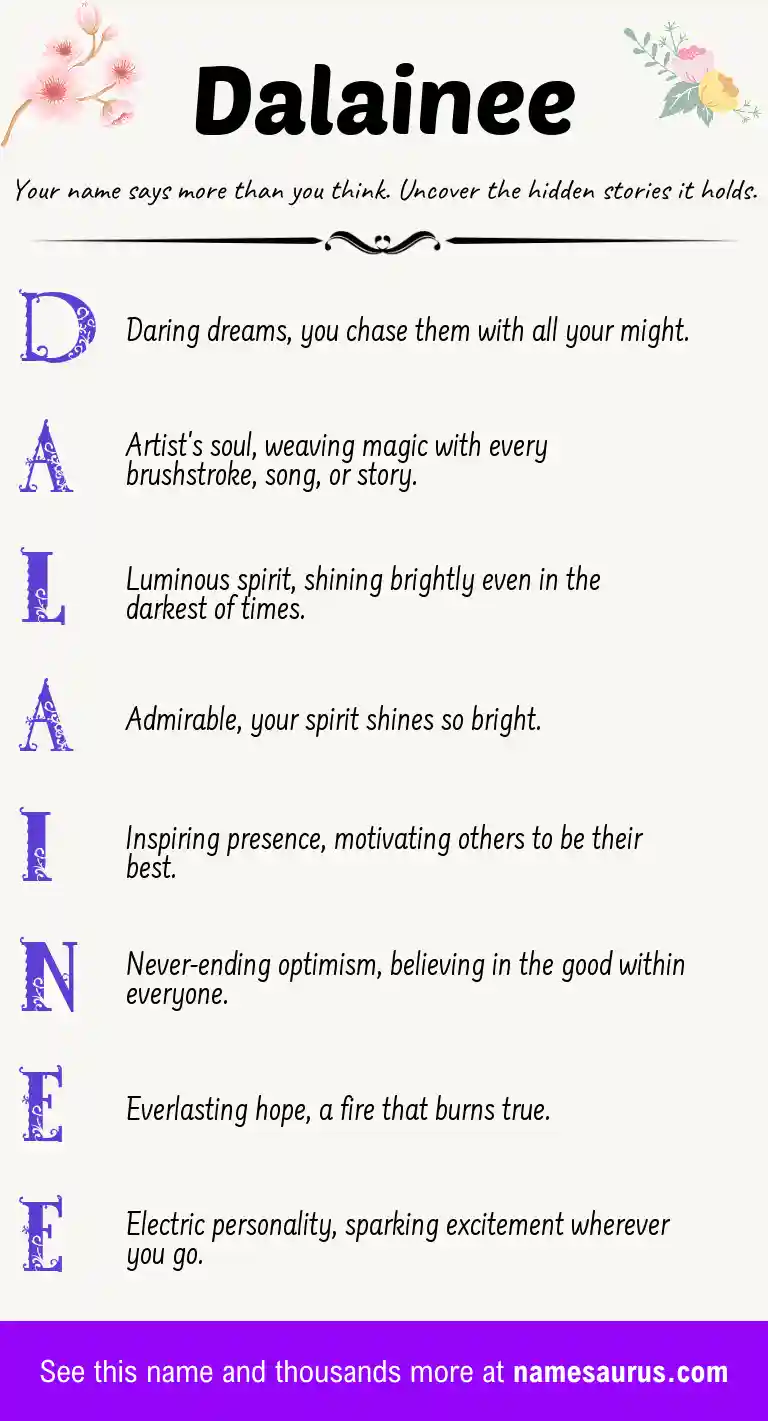 Acrostic poem about Dalainee.