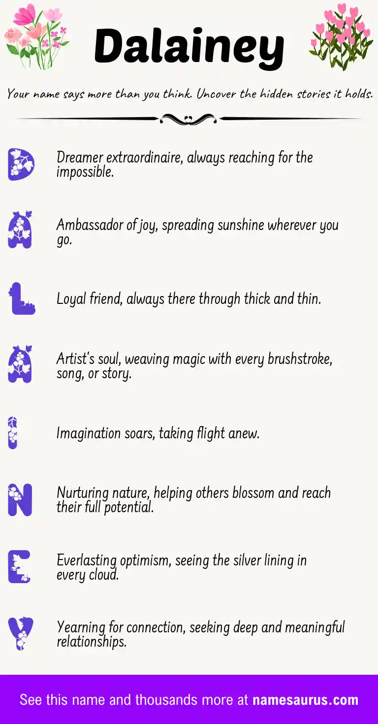 Acrostic poem about Dalainey.