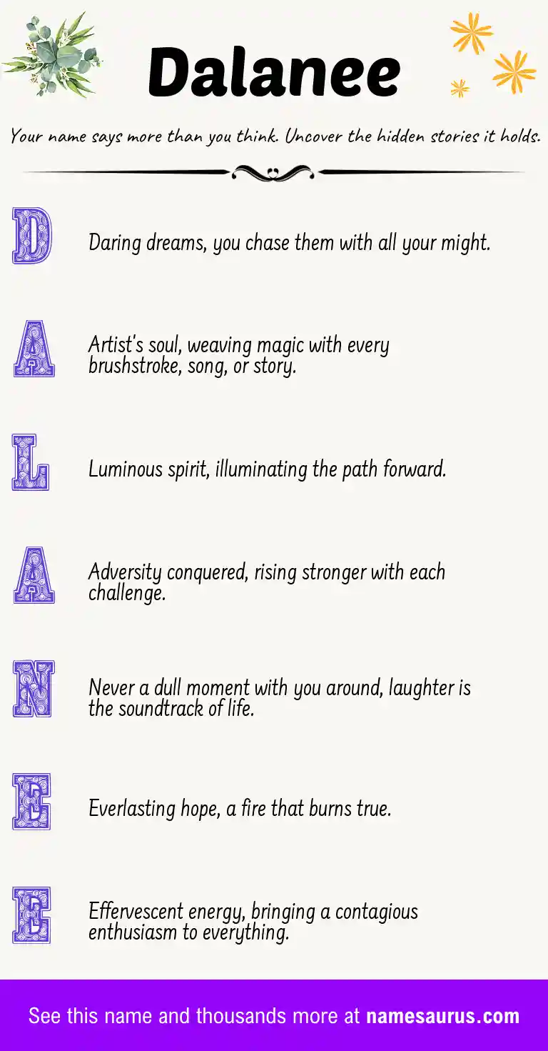 Acrostic poem about Dalanee.