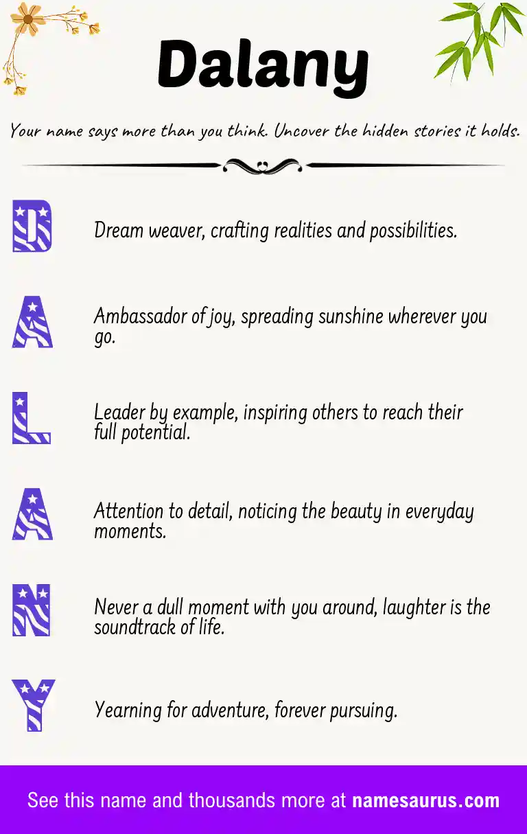 Acrostic poem about Dalany.