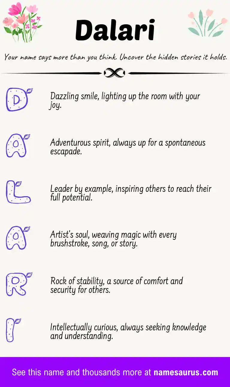 Acrostic poem about Dalari.