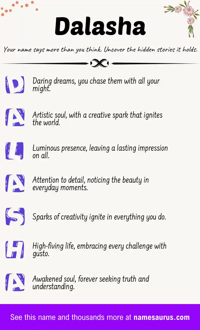 Acrostic poem about Dalasha.