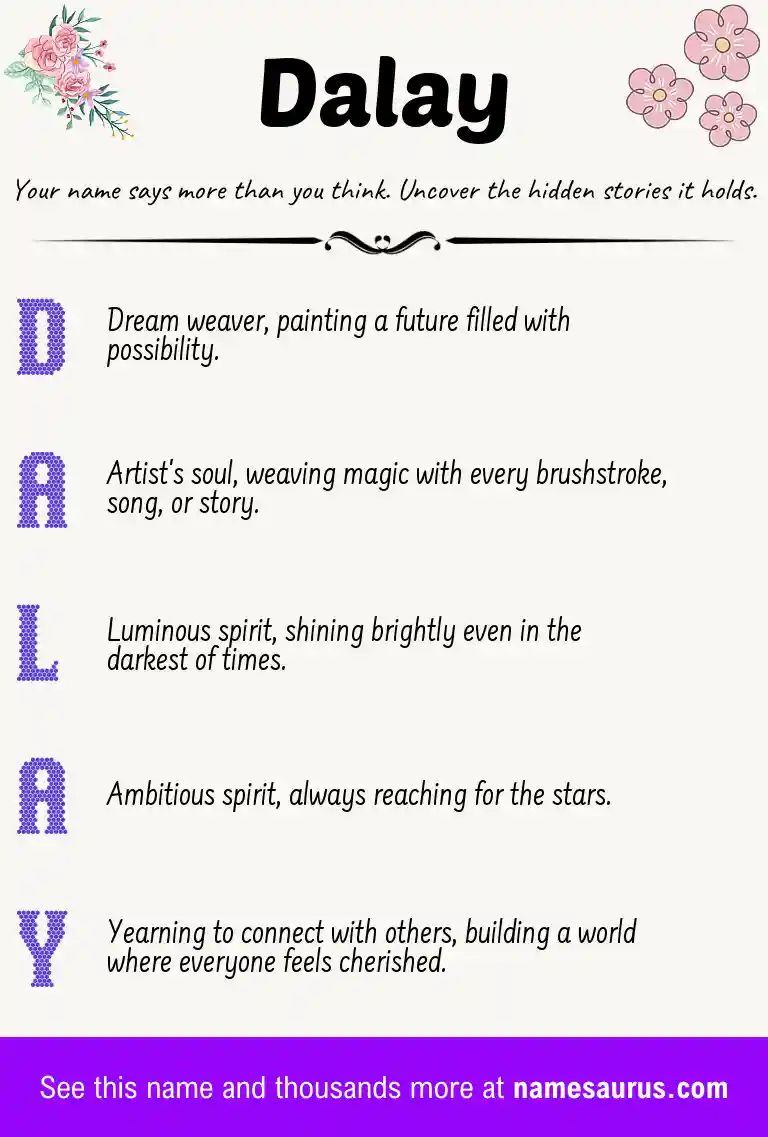 Acrostic poem about Dalay.