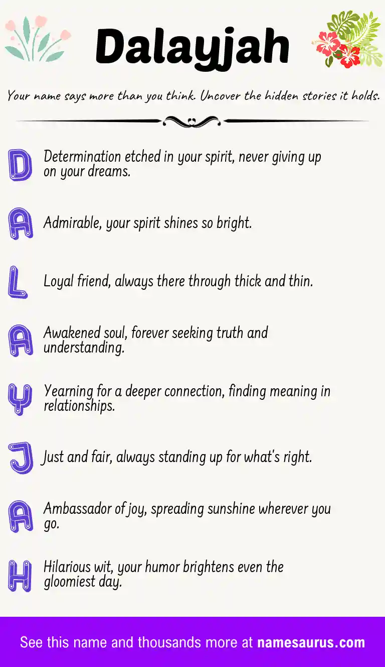 Acrostic poem about Dalayjah.