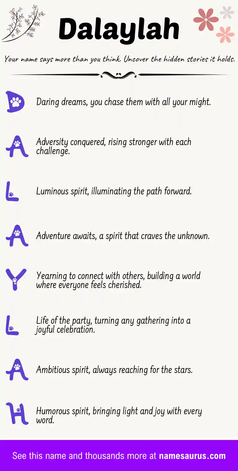 Acrostic poem about Dalaylah.